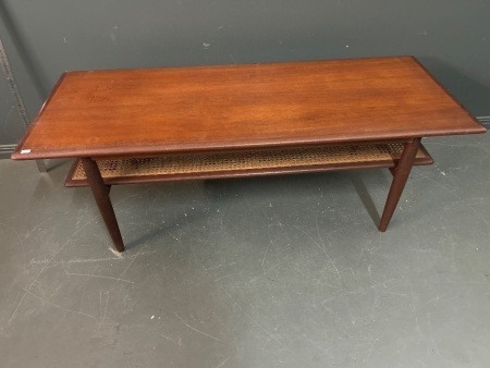 Stunning Parker Mid-Century Teak & Rattan Coffee Table in Immaculate Condition