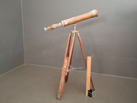 Vintage Brass Telescope on stand in excellent condition