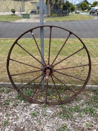 Large Steel Plow Wheel Garden Art