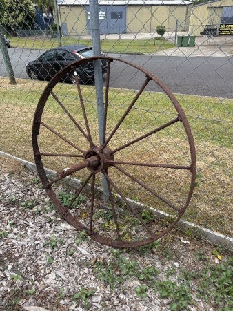 Large Steel Plow Wheel Garden Art