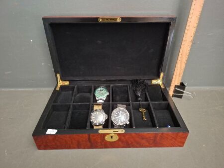 Luxury Watch Box with key inc. 3 watches 1 Seiko