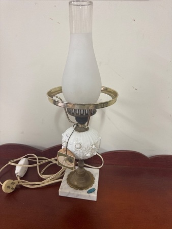 Authentic Fenton Handmade Milk Glass Lamp 