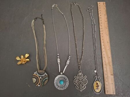 Assortment of Different Styled Stunning Necklace and Necklace Pendants