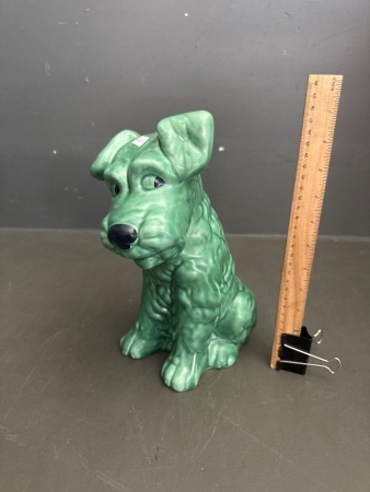 Sylvac Green Terrier Dog Statue 