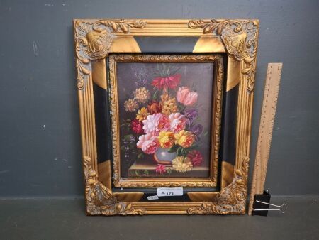 Original Hand Paint Floral Bouquet Art Work - Artist Unknown