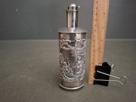 Sterling Silver Hallmark C1900 Irish Inspired Perfume Bottle