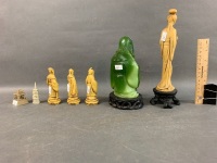 Collection of 7 Small Oriental Figures inc. The 3 Pure Sages etc - 2