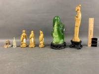 Collection of 7 Small Oriental Figures inc. The 3 Pure Sages etc - 3