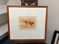Frank Hodgkinson Ostrich Etching