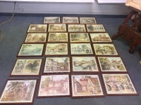 23 Prints of English Bridges & Churches