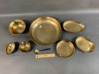 7 Thai Bronze Serving Dishes + Serving Spoon - 2