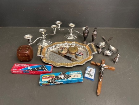 Lot of Mixed Plated Silverware and Misc