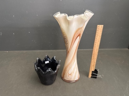 2x Vintage Murano Art Glasses
