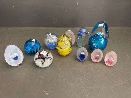 Large Lot of Murano Paper Weights