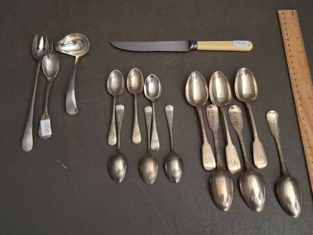 Assortment of Silver and Silver Plated Marked Cutlery