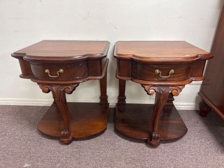 Pair Mahogany Bow Front Tables