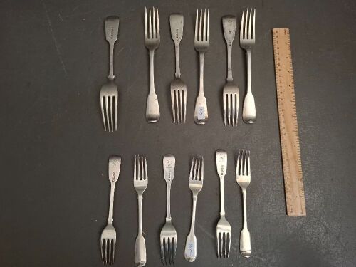 12x Sterling Silver Hallmarked Forks